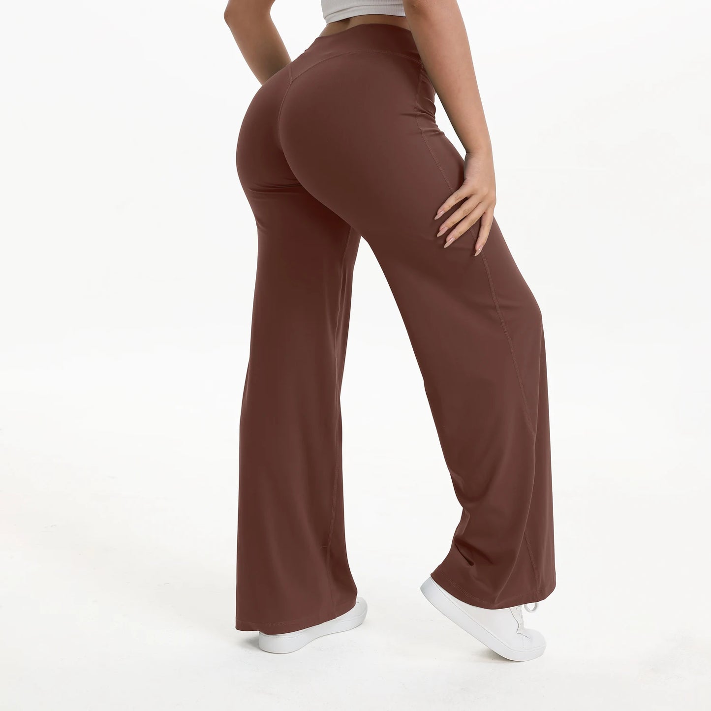 NCLAGEN SoftMotion Women’s Straight Leg Yoga Pants, Mid-Waist Gym Leggings, Naked Feel Pilates & Running Sports Trousers