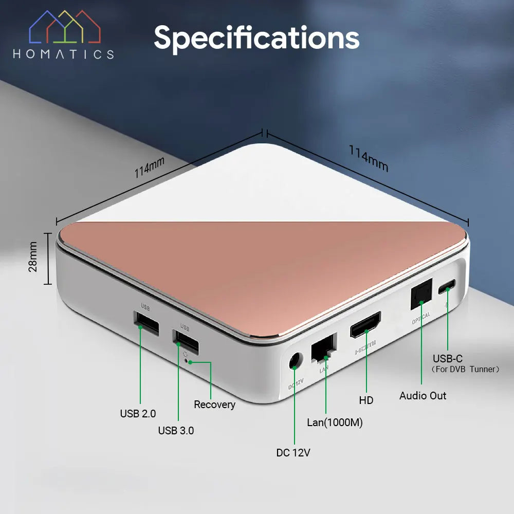 HOMATICS Box R 4K Plus TV Box - Android TV 12, Amlogic S905X4, 4GB/32GB, Netflix, DTS, Dolby Audio, WiFi6, BT5.0
