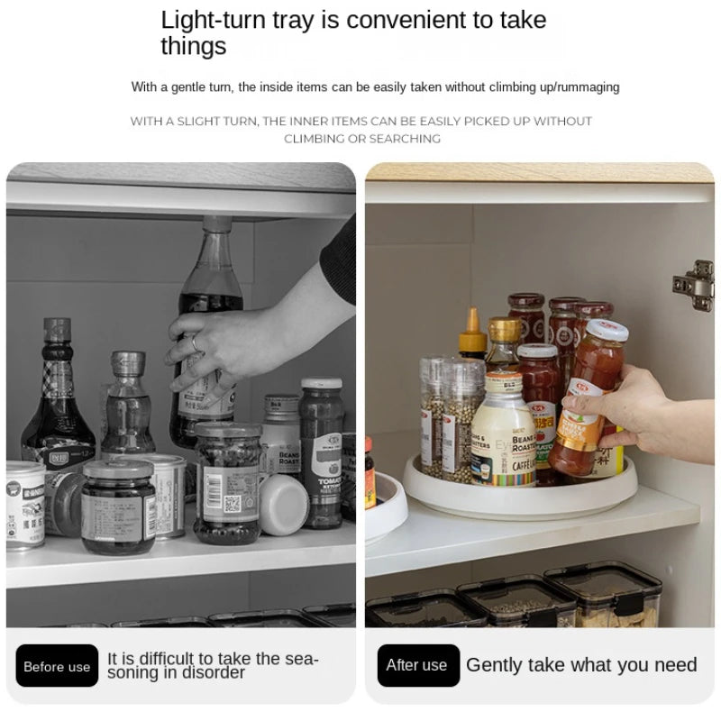 1/4PCS 360° Rotatable Anti-Slip Kitchen Storage Rack – Round Multi-Functional Organizer for Condiments & Tableware
