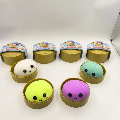Colorful Dumpling Squishy Toy - Blind Box Stress Relief Fidget Squeeze Toy for Anxiety Relaxation & Happiness