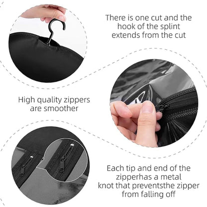 6pcs Long Hair Extension Storage Bags | Non-Woven Dust-Proof Carrier with Plastic Hanger for Home & Salon Organization