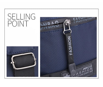 Men’s Chest Bag – Large Capacity Lightweight Nylon Crossbody Shoulder Backpack for Travel, Korean Style