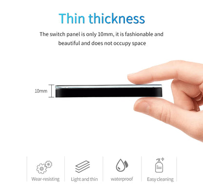 AXUS EU Touch Switch | AC100-240V LED Backlight Panel, Tempered Glass Wall Light Sensor Switch, 1/2/3 Gang