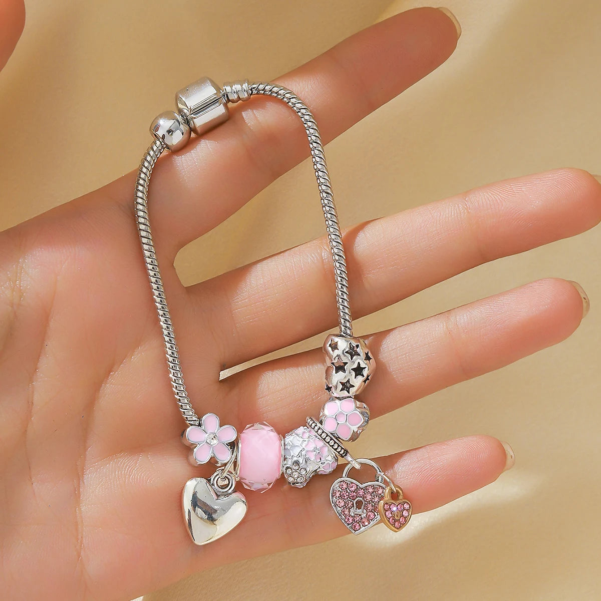 Women's Fashion Beaded Love & Family Bracelet – Multi-Element Jewelry Accessories for Daily Wear, Parties & Holiday Gifts