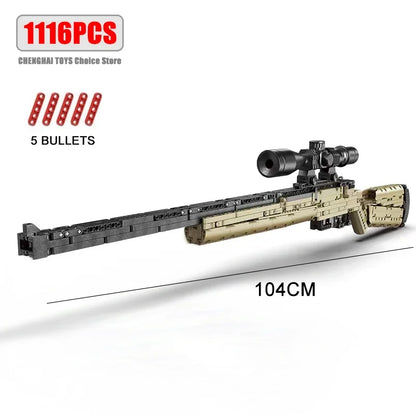 AK47 & AWM Sniper Gun Building Block Set – Military MOC Model Toy for Boys Holiday Gift