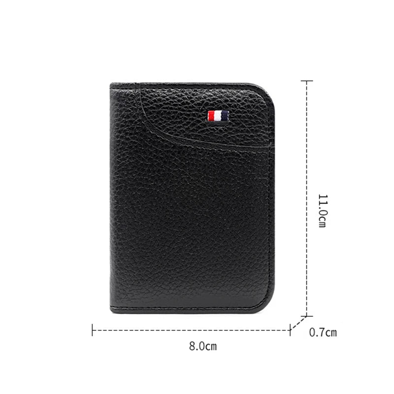 Portable Super Slim PU Leather Wallet - Mini Credit Card Holder for Men, Thin and Small Short Wallet