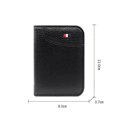 Portable Super Slim PU Leather Wallet - Mini Credit Card Holder for Men, Thin and Small Short Wallet