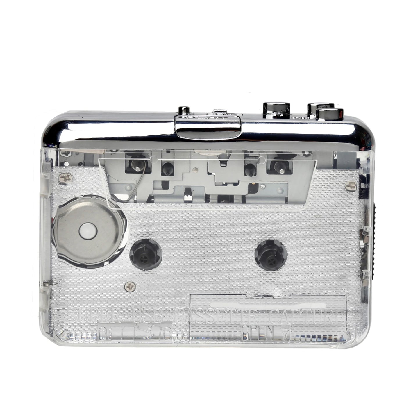 TON010 Portable Cassette Player – Transparent Tape Recorder with USB Cassette-to-MP3 Converter & Music Playback