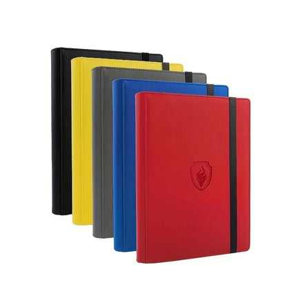 9-Pocket Trading Card Binder — Premium PU Cover Zip Card Holder Book, Durable Side-Loading Card Organizer
