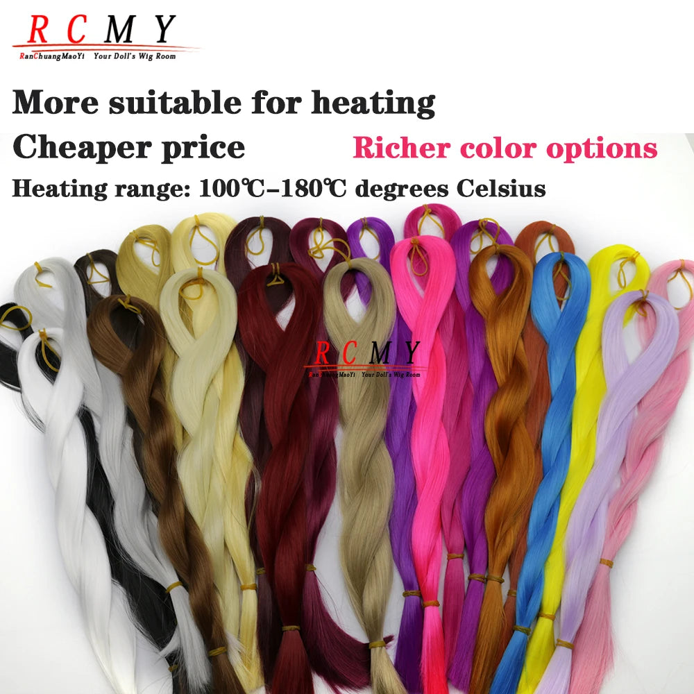 RCMY BJD/SD Doll Wig - Soft Blue Heat-Resistant Silk Synthetic Hair for 1/3, 1/4 & 1/6 Dolls
