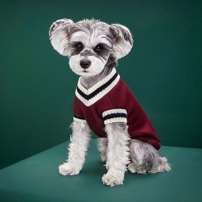 XS-5XL Pet College Style Sweater for Small and Large Dogs - Warm Vest Coat for French Bulldog, Yorkie, Chihuahua, and More
