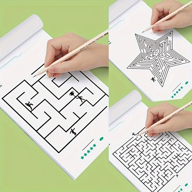 Maze Training Book – Puzzle Game to Improve Concentration, Thinking & Attention, Fun Educational Gift