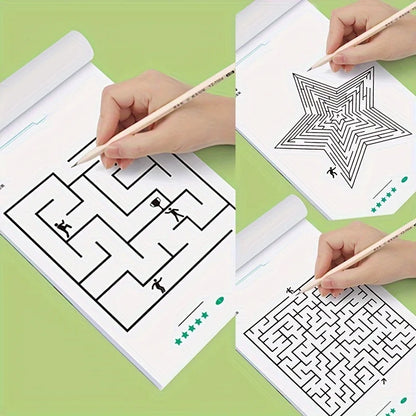 Maze Training Book – Puzzle Game to Improve Concentration, Thinking & Attention, Fun Educational Gift