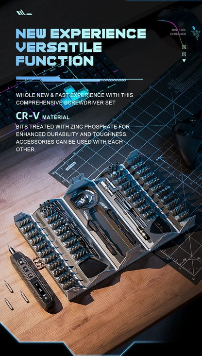 180-in-1 Precision Electric Screwdriver Set — Magnetic Phillips, Torx & Hex Bits with LED Repair Tool Kit Gift for Men