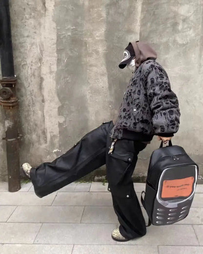 2025 Vintage Telephone Bag – Y2K Aesthetic High-Capacity Streetwear Backpack for Women & Men