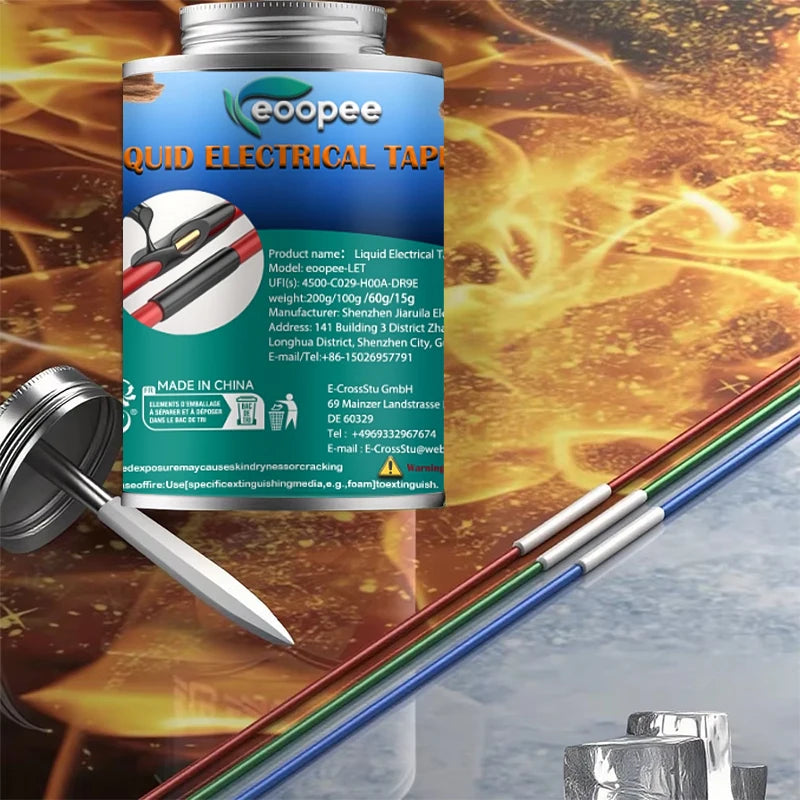 Liquid Waterproof Electrical Tape - Quick-Drying Black Epoxy Sealant Glue for Wire and Cable Insulation and Home Repairs
