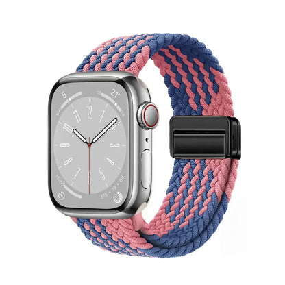 Nylon Braided Watch Band for Apple Watch – Compatible with Series SE, 3–10 & Ultra (38–49mm Adjustable Sport Strap)