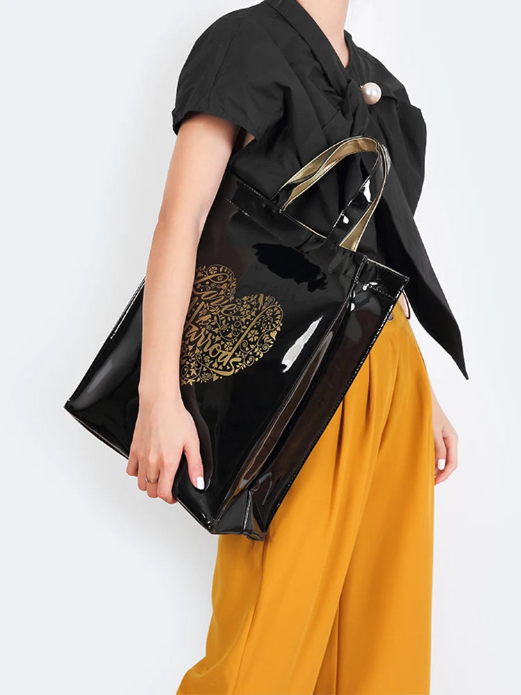 Simple Stylish PVC Reusable Shopping Bag – Luxury Eco-Friendly Waterproof Tote for Summer Beach