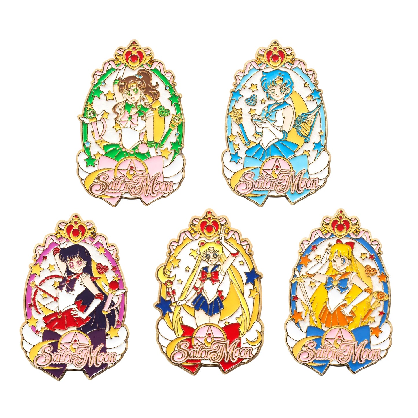 Sailor Girl Cartoon Brooch – Cute Moon & Stars Enamel Pin for Bags, Clothes & Jewelry