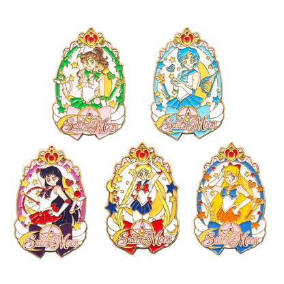 Sailor Girl Cartoon Brooch – Cute Moon & Stars Enamel Pin for Bags, Clothes & Jewelry