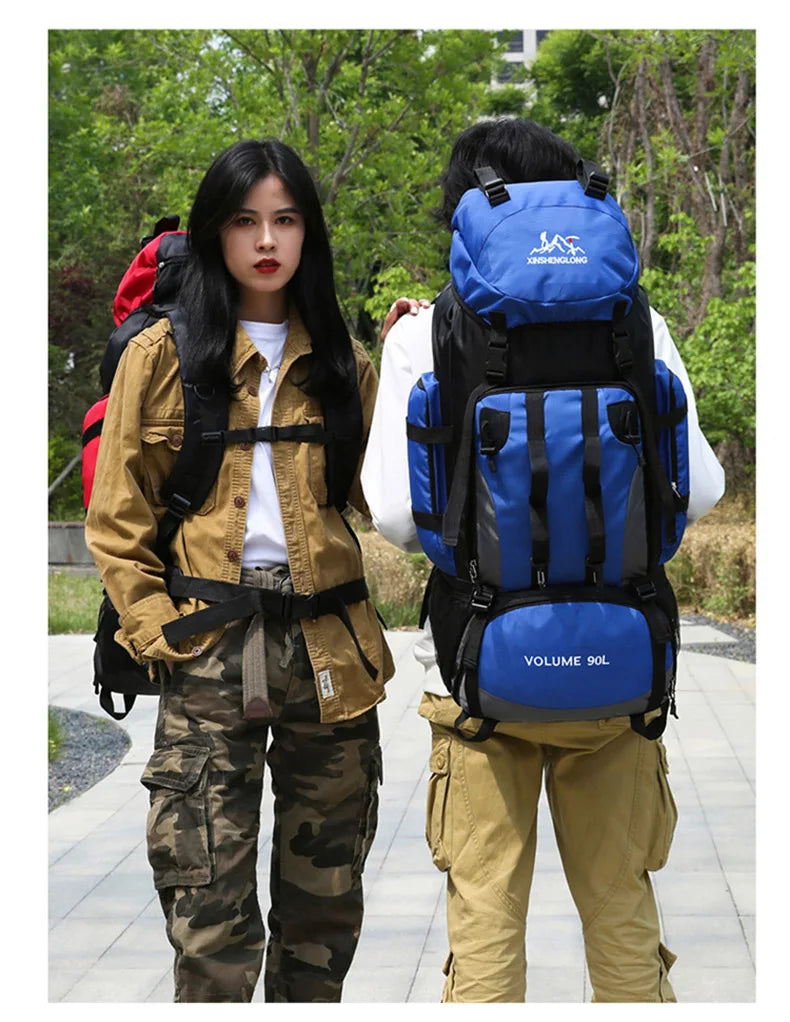 90L Waterproof Hiking & Camping Backpack - Large Capacity Outdoor Trekking Rucksack for Travel & Sports