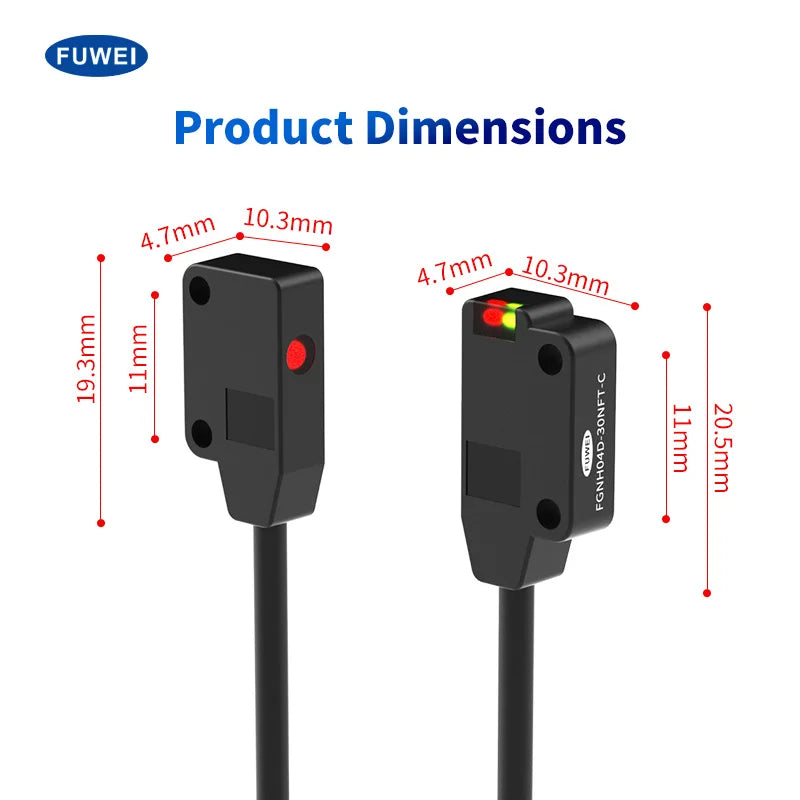 FUWEIFGNH04D-50PFT-C Photoelectric Sensor - High-Speed Precision Micro Sensing Detector with Ultra-Thin Square Design