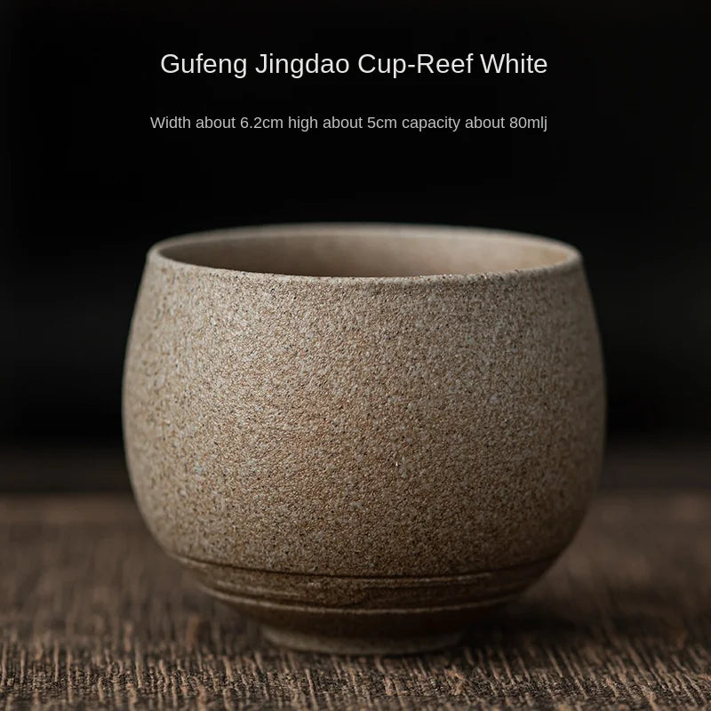 Japanese Handmade Stoneware Tea Cup – Small Kung Fu Single Teacup Vintage Style