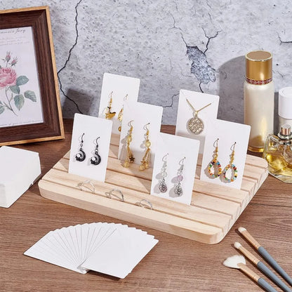 Wood Earring Display Stand – Jewelry Holder & Earring Card Organizer