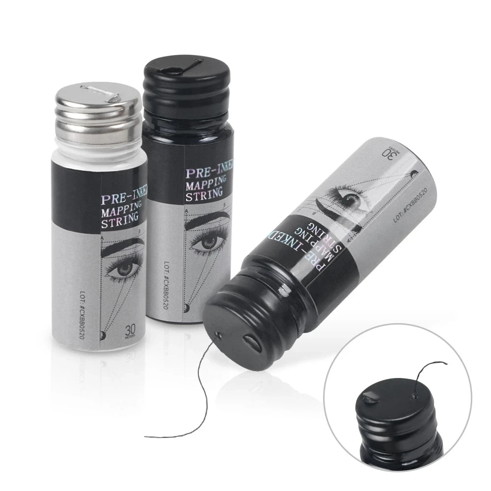 30m Pre-Inked Eyebrow Mapping String — Microblading & Semi-Permanent Makeup Positioning & Measurement Tattoo Tool