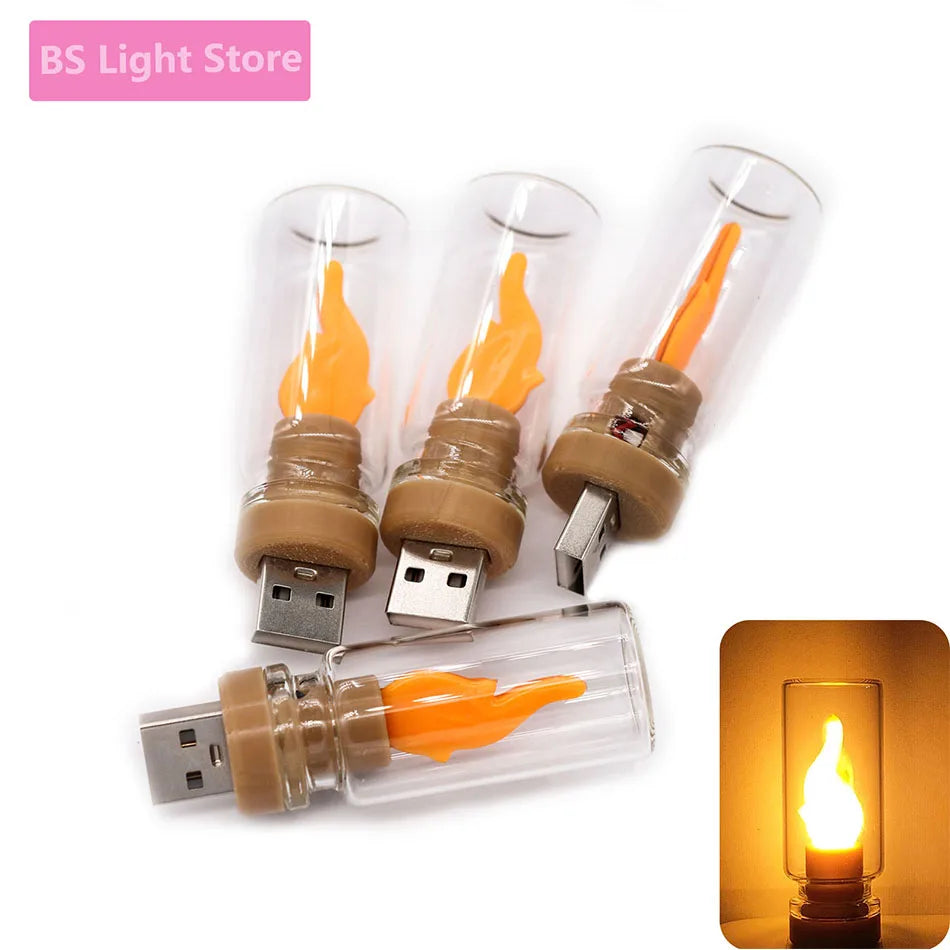 5V LED USB Edison Candle Light – Mini Decorative Night Lamp for Home & Holidays