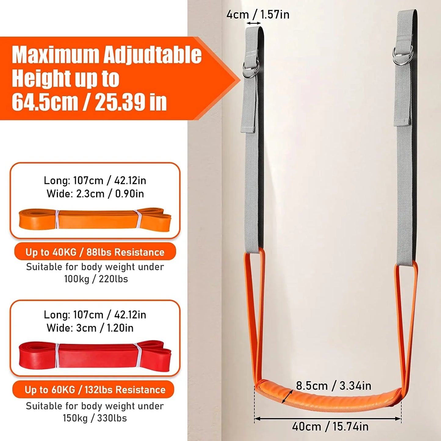 Pull-Up Assistance Bands Set — Resistance Straps for Men & Women | Chin-Up, Hanging Training & Body Stretching Workouts
