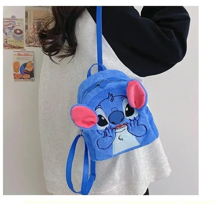 Disney Stitch Plush Backpack – Large-Capacity Cartoon School Bag for Kids & Kindergarten Gift