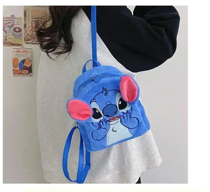 Disney Stitch Plush Backpack – Large-Capacity Cartoon School Bag for Kids & Kindergarten Gift