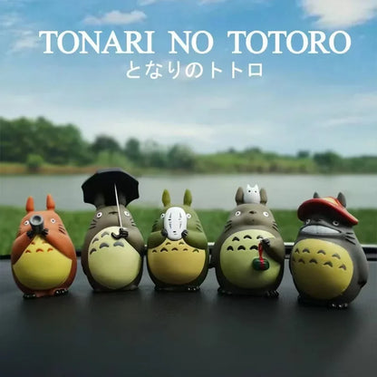 Totoro Mini Statue Set – 5pcs Cute Kawaii Figures for Room Decoration