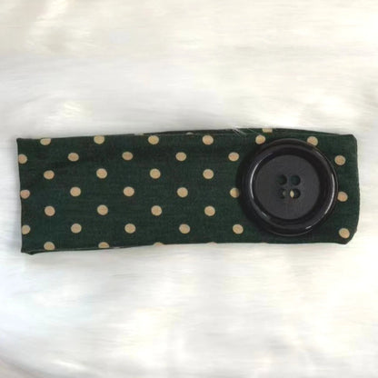 Y2K Vintage Polka Dot Headband - Trendy Button Hairband for Women, Cute Casual, Sports, and Yoga Accessories