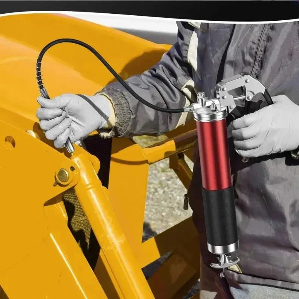 Manual Grip Grease Gun – 400CC Aluminum Alloy Mini Grease Injector, 6000-7000PSI with Flexible Hose