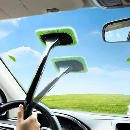 Ultimate 1PC Windshield Cleaning Kit - Interior Car Window Brush with Long Handle | Car Accessories for Crystal Clear Views