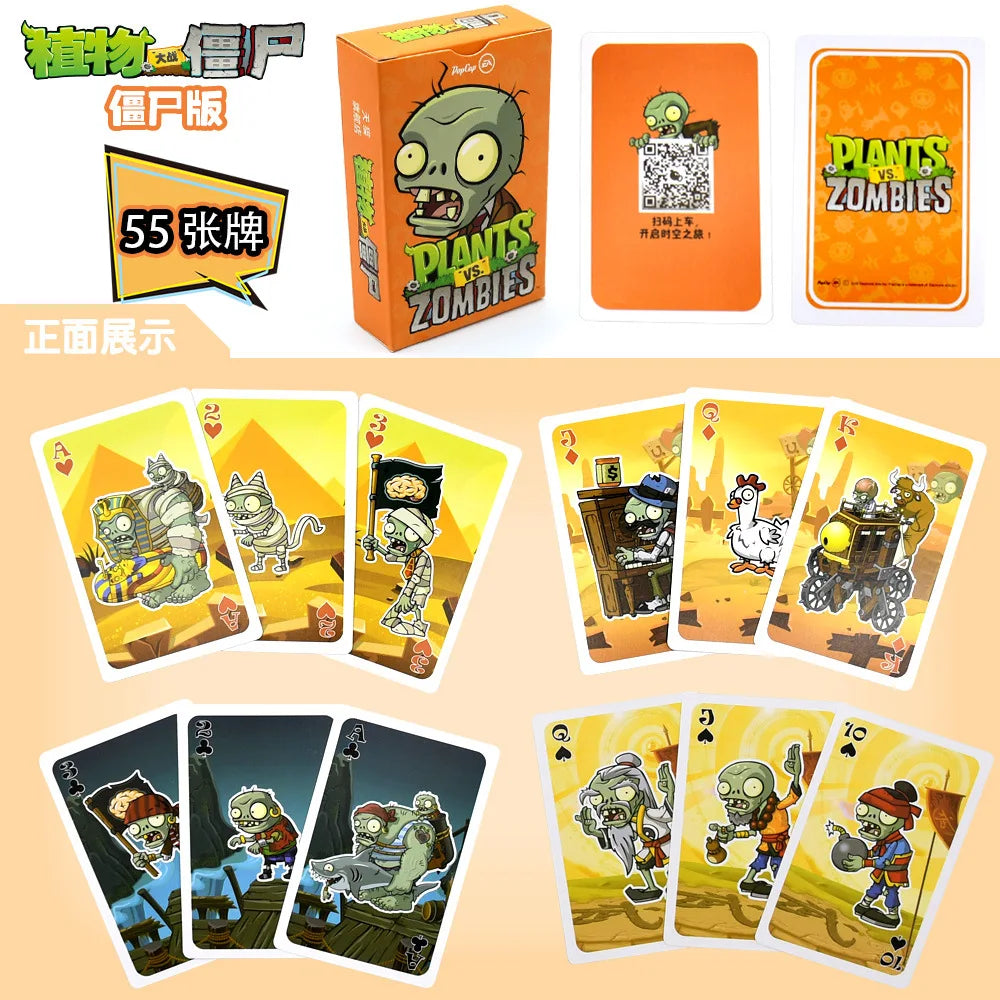 Plants vs Zombies Kawaii Cartoon Playing Cards – Cute Anime Patterned Card Game Merchandise Gift