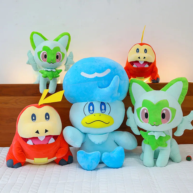 Sprigatito & Friends Plush Toys – Chikorita, Slowpoke, Froakie, Charizard Anime Stuffed Dolls, Gift for Kids