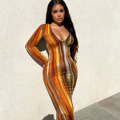 Women’s Off Shoulder Printed Maxi Dress - Slim Fit Bandage Chest Wrap Summer Party Dress