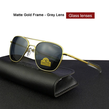 RE Military Aviation Sunglasses — Vintage Titanium Frame Pilot Glasses for Men & Women