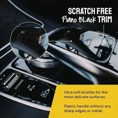 3PCS Car Detailing Brush Set – Boar Hair Bristle Cleaning Brushes for Interior & Exterior Auto Care, Dashboard & Detail Cleaning Tools