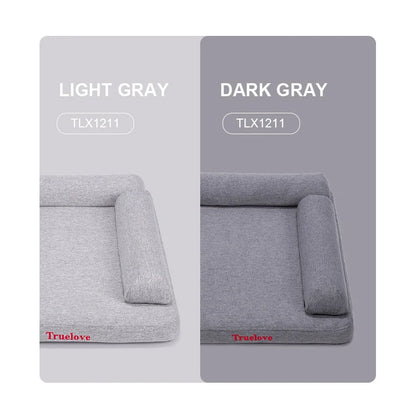 TRUELOVE Memory Foam Pet Bed - Soft Linen Fabric Dog & Cat Bed with Pillow, Removable Washable Cover TLX1211