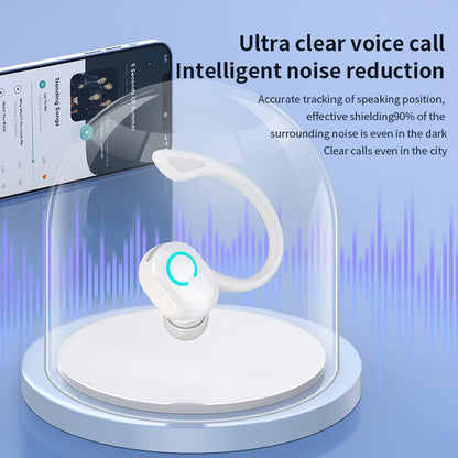 VAORLO Bluetooth 5.2 Ear-Hook Headphones – Mini HIFI Bass Wireless Earphones with Mic for Sports & Gaming