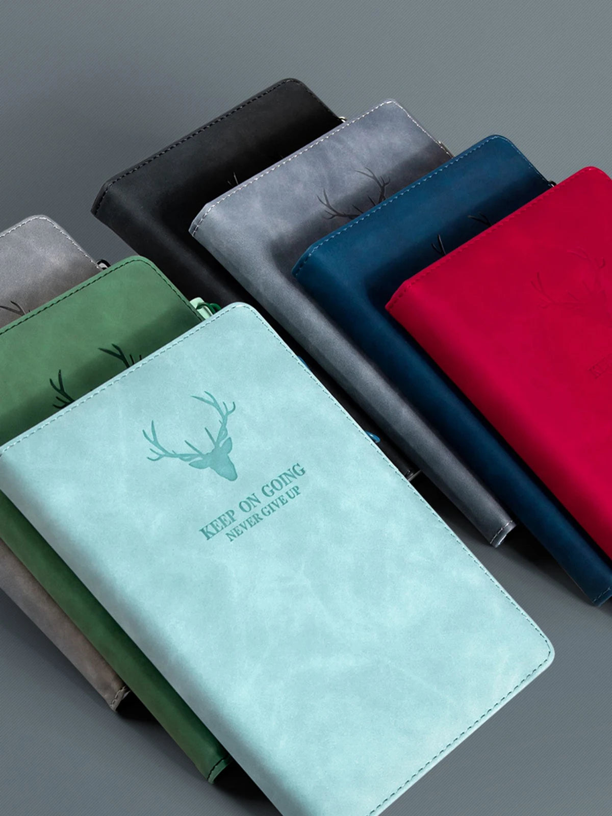 A5 Thickened Deer Head Notebook – Business PU Soft Leather Notepad with Horizontal Lines, School & Office Stationery Supplies