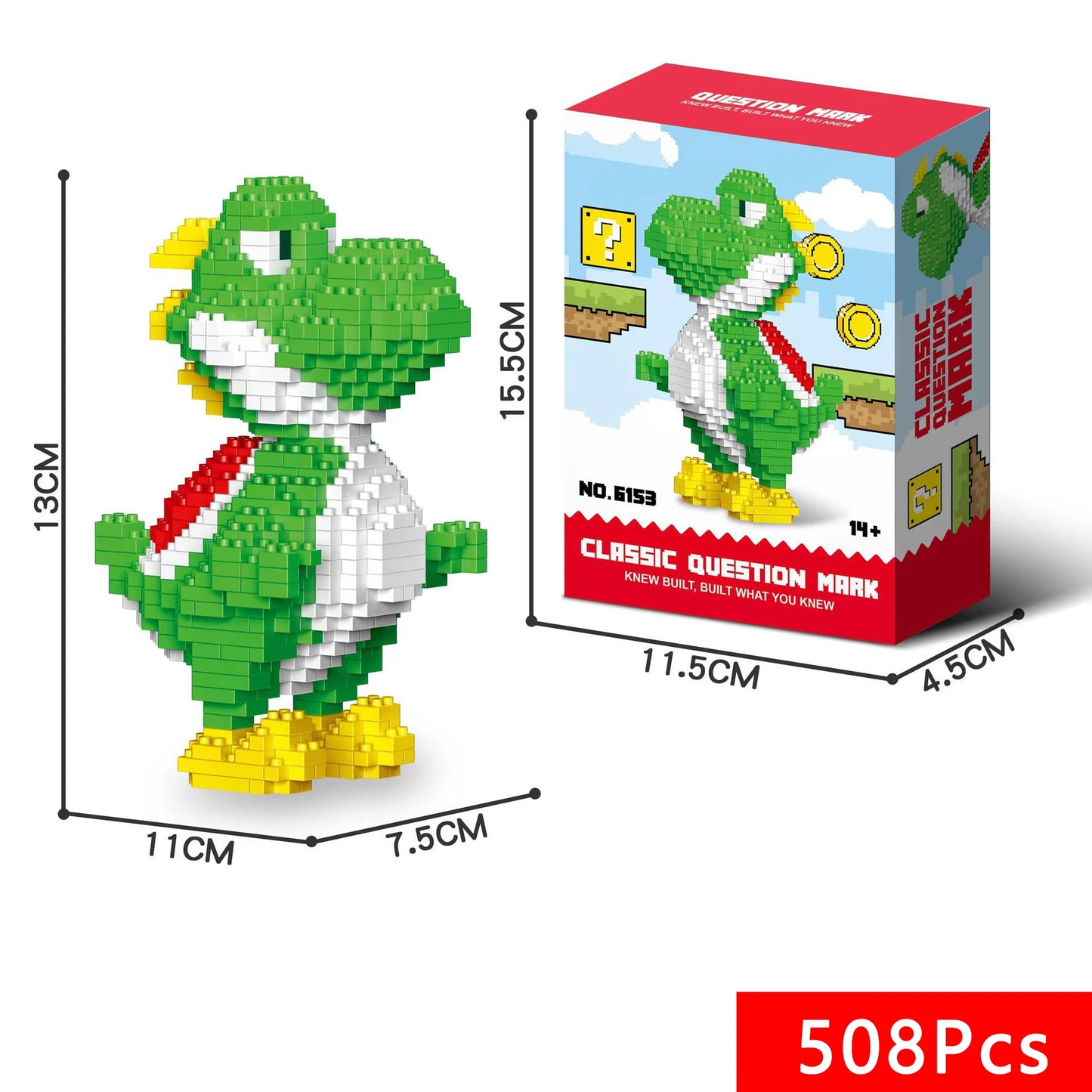 Super Mario Bros Building Block Figures – Mario, Luigi, Yoshi & Bowser Toy Set for Kids