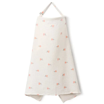 Cotton Breastfeeding Cover - Adjustable Nursing Apron Baby Feeding Privacy Blanket for Mothers and Strollers