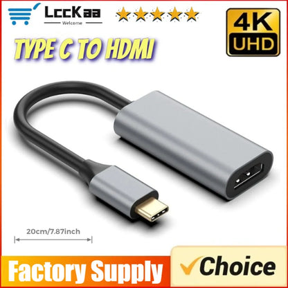 4K USB-C to HDMI Adapter – USB 3.1 Type-C Male to HDMI Female Converter for MacBook, iPad, Galaxy, Laptop & TV