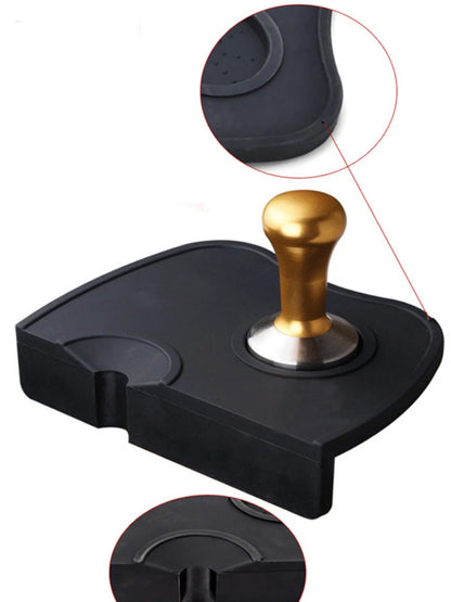 High Quality Silicone Espresso Tamper Mat – Slip-Resistant Rubber Corner Pad (No Tamper Included)