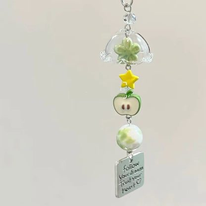 Transparent Wind Chime Keychain – Cute Kawaii Pendant for Mobile, Bag, and Home Decoration